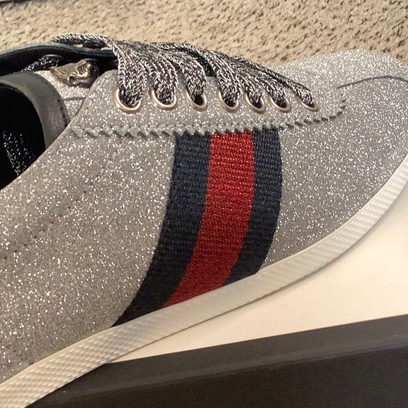 💎 Gucci Glitter Web Sneakers 💎 - Picture 8 of 12